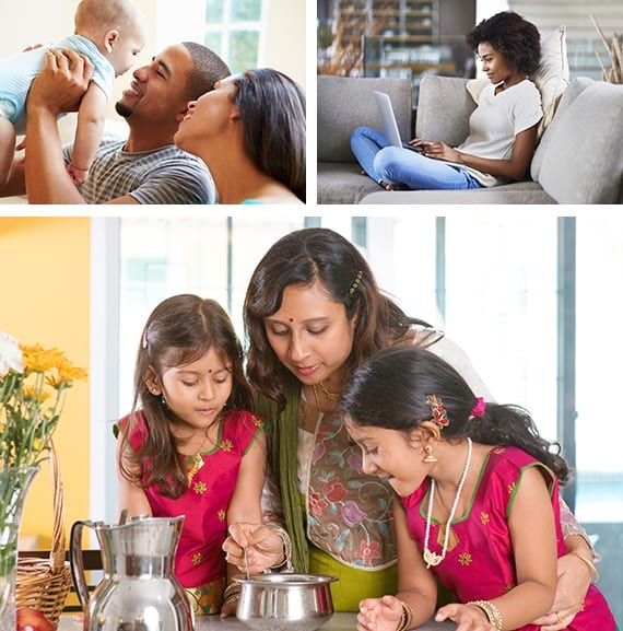 Image collage of families and individuals who have searched for an Atlanta rental property